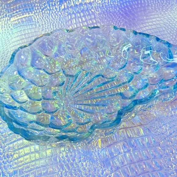 Blue Grape Glass Trinket Dish Anchor Hocking - Picture 4 of 5